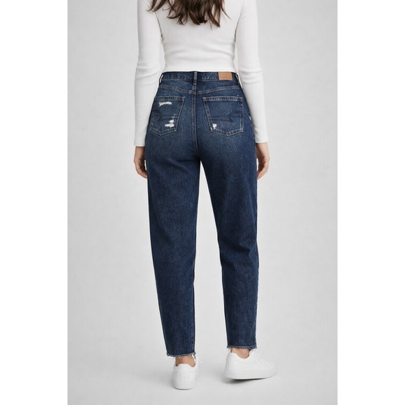 NWT American Eagle Sz 0 25W Relaxed Mom Jeans High Rise Reg Jeans - Picture 2 of 16